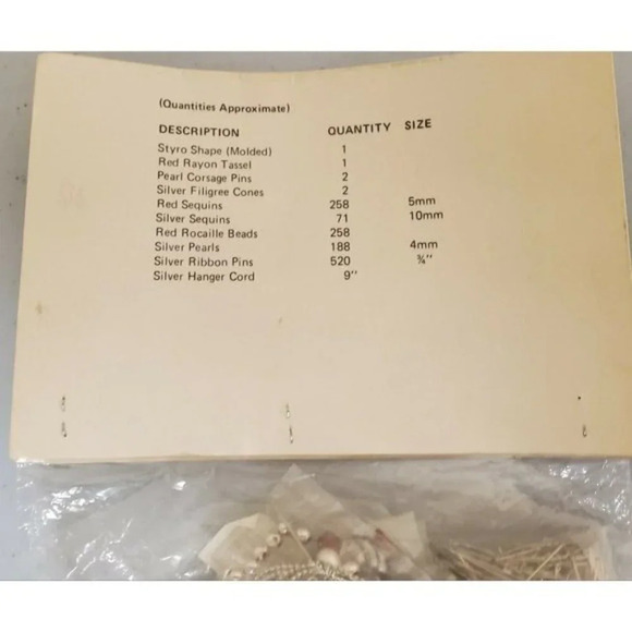 VTG 1976 Beaded Christmas Ornament Starfire Kit - Picture 5 of 6